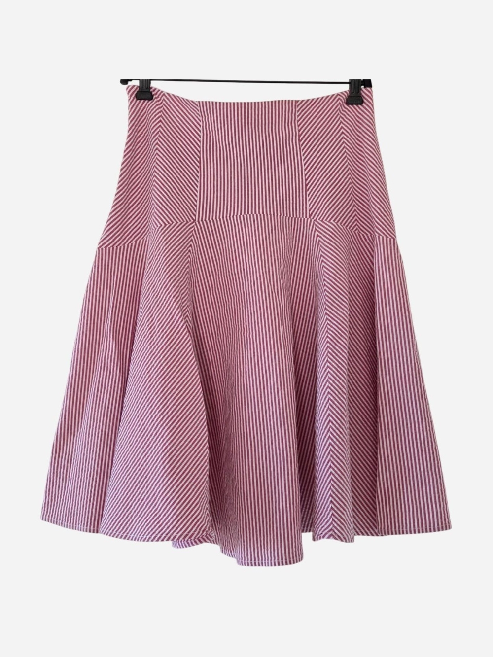 Retro Vintage Striped Mini Skirt Cotton A-line Red and White size M - Picture 2 of 7